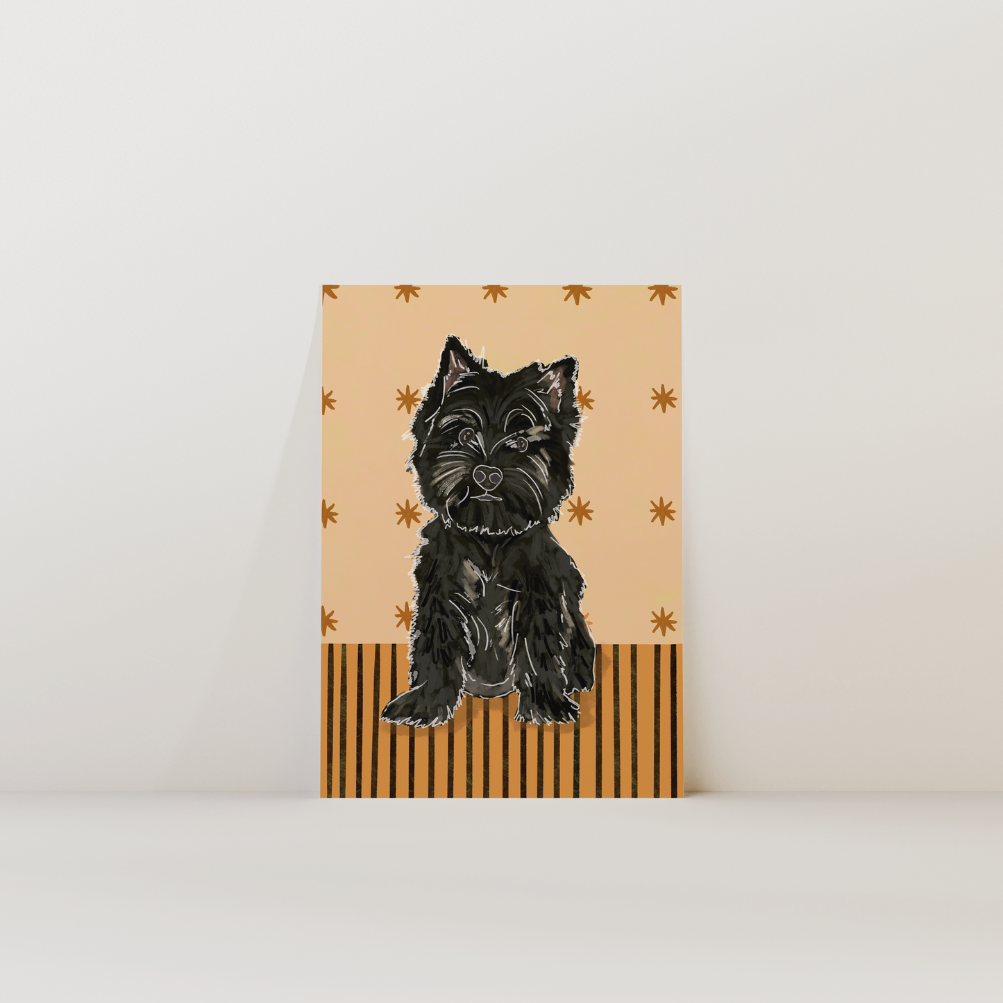 Westie Black Dog Print