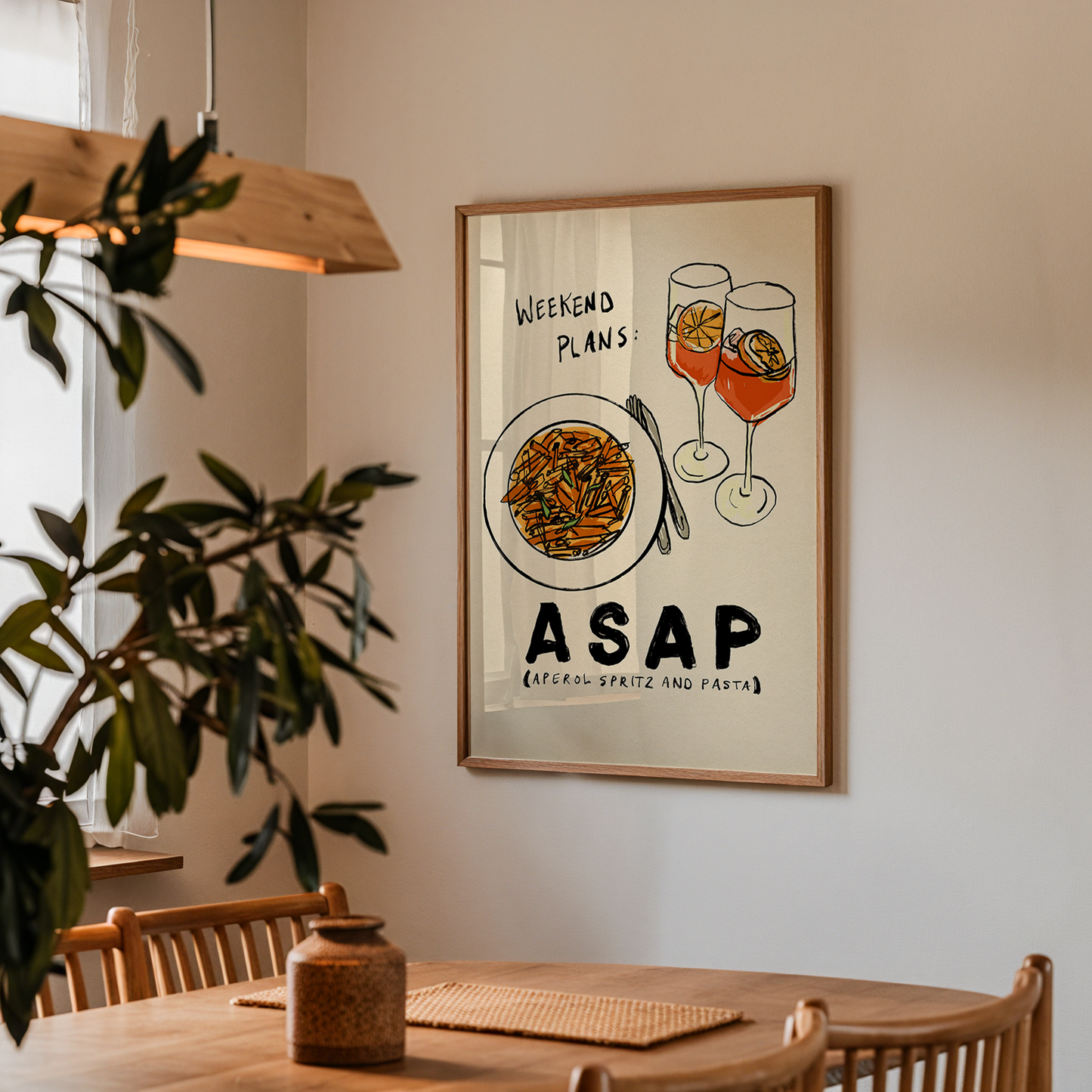 Weekend Plans: Aperol and Pasta Print