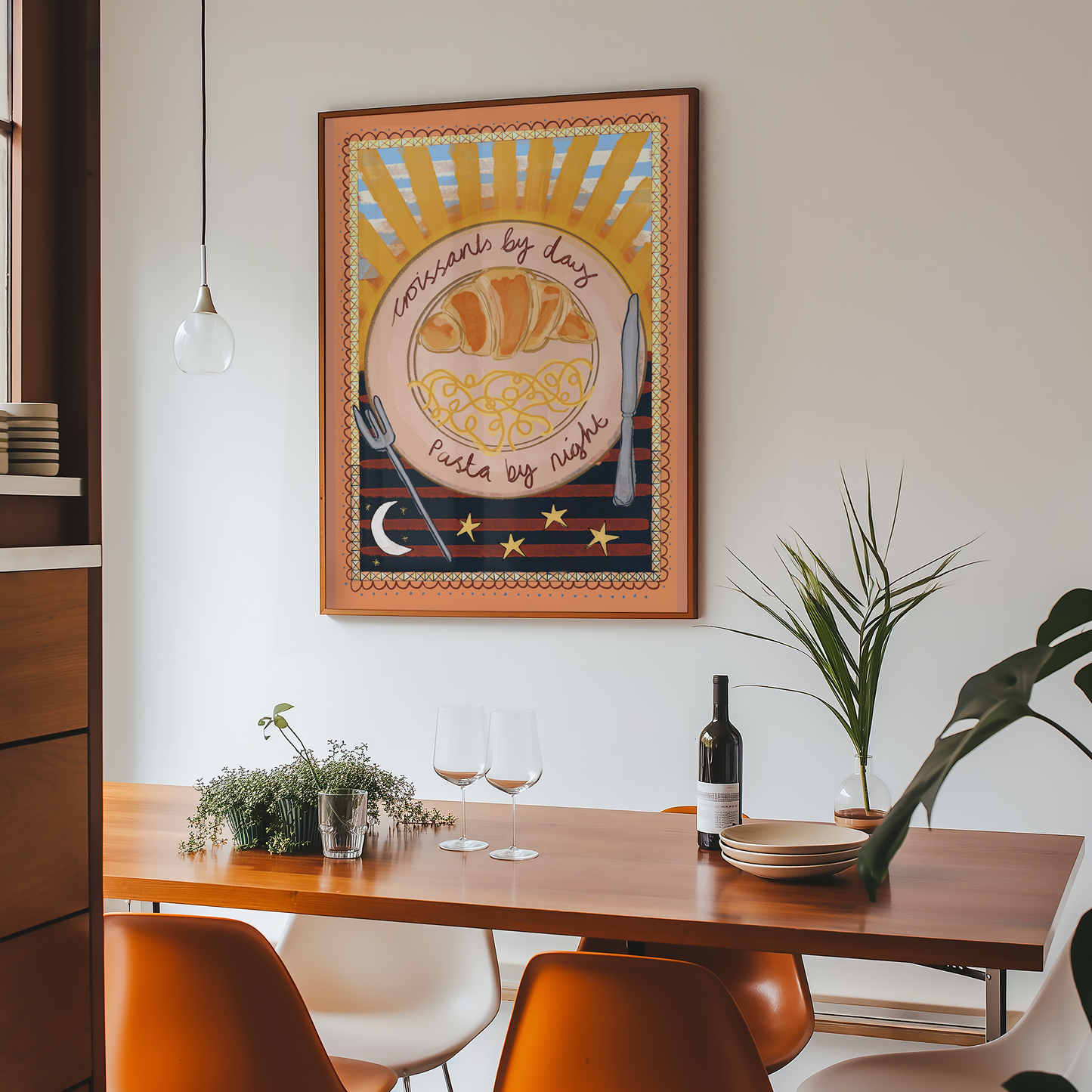 Croissants By Day, Pasta By Night Print