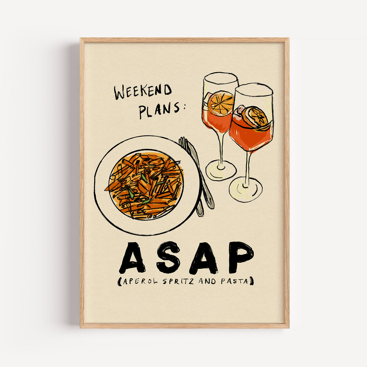Weekend Plans: Aperol and Pasta Print