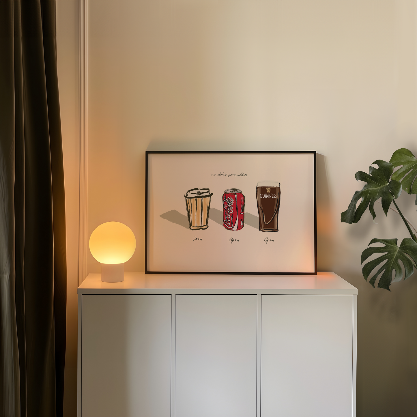 My Three Personalities: Coffee, Full Fat Coke, Guinness Print