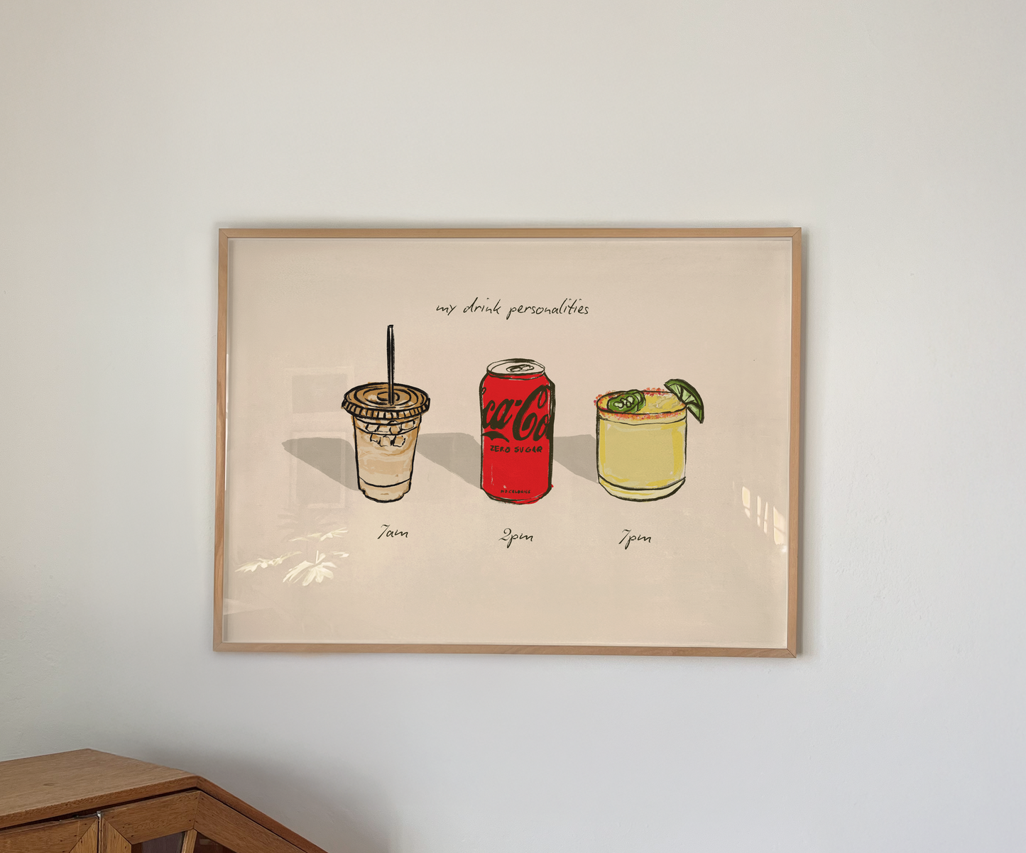 My Three Personalities: Iced Coffee, Coke Zero, Spicy Marg Print
