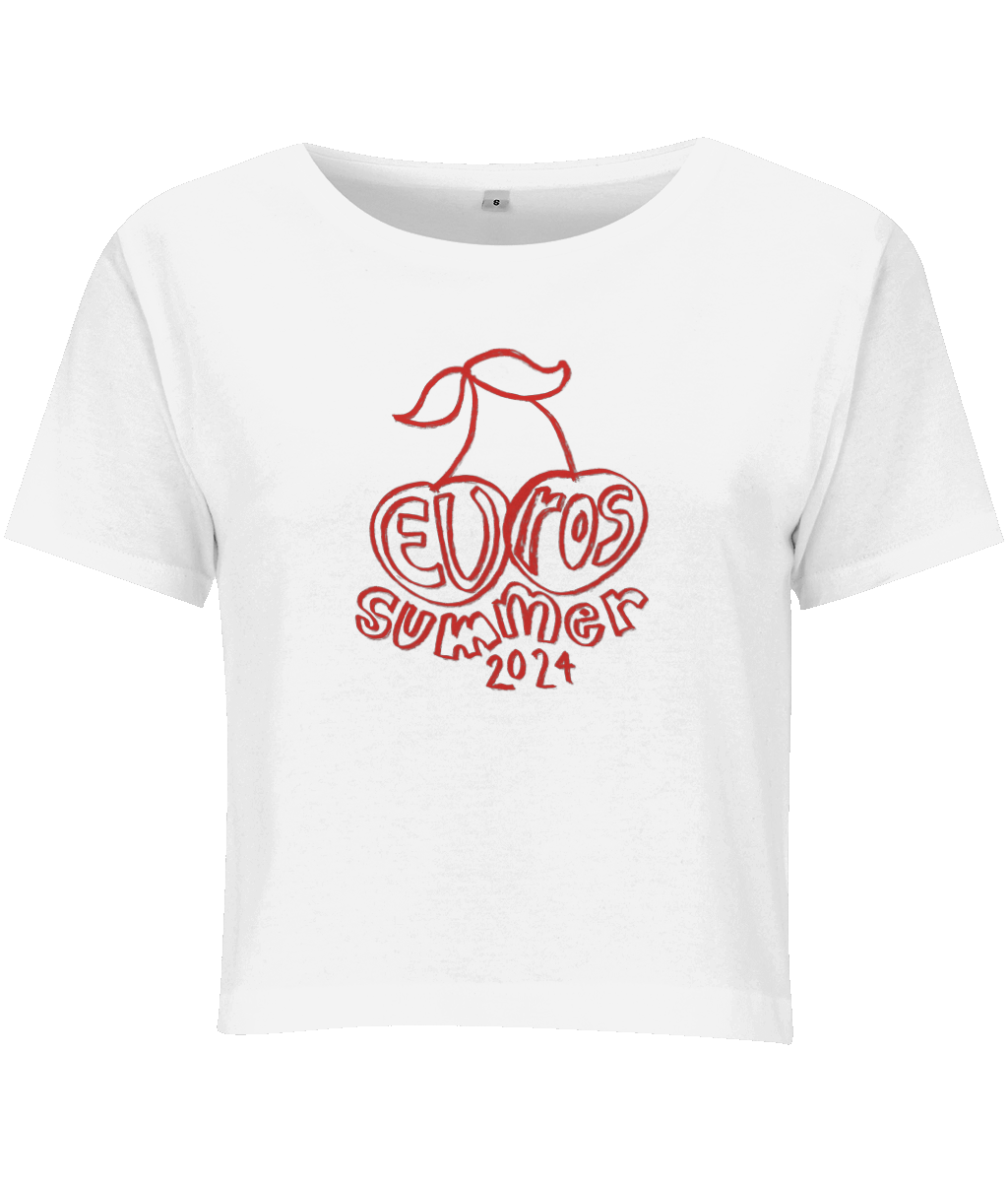 Euros Summer 2024 Red Cherries Baby Tee