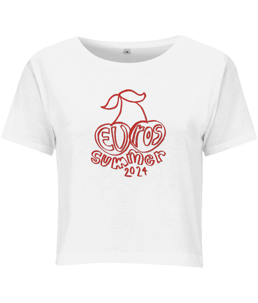 Euros Summer 2024 Red Cherries Baby Tee