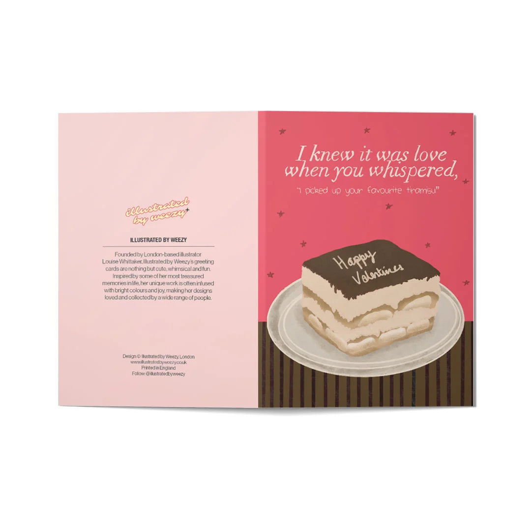 I Knew It Was Love When You Whispered 'I Bought Your Favourite Tiramisu' Valentines Card