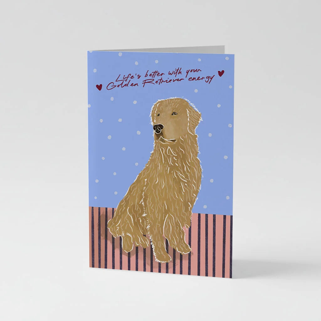 Life's Better With Your Golden Retriever Energy Valentines Card