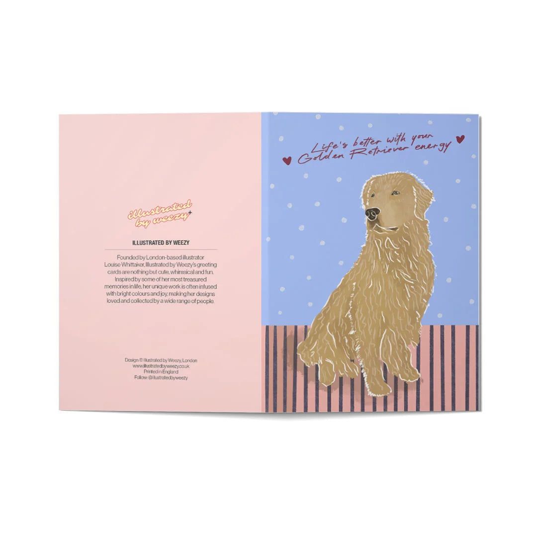 Life's Better With Your Golden Retriever Energy Valentines Card