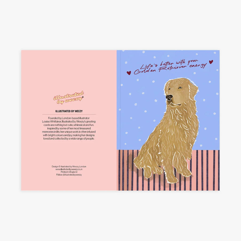 Life's Better With Your Golden Retriever Energy Valentines Card