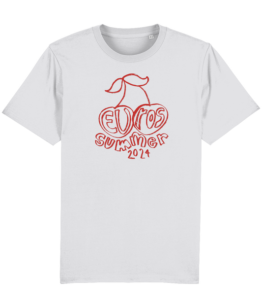 Euros Summer 2024 Red Cherries Oversized Unisex T-Shirt