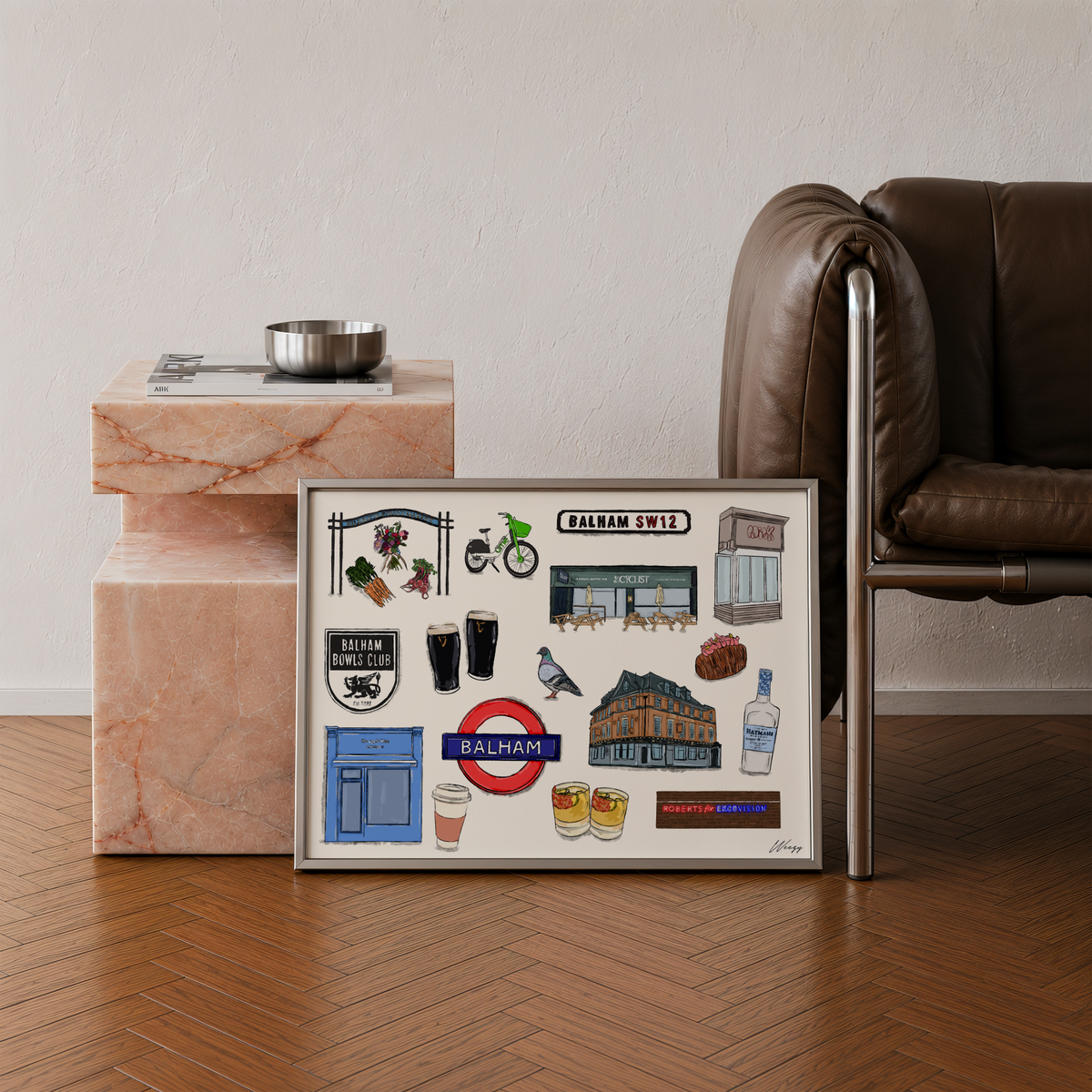Balham Print | South London Collage Wall Art