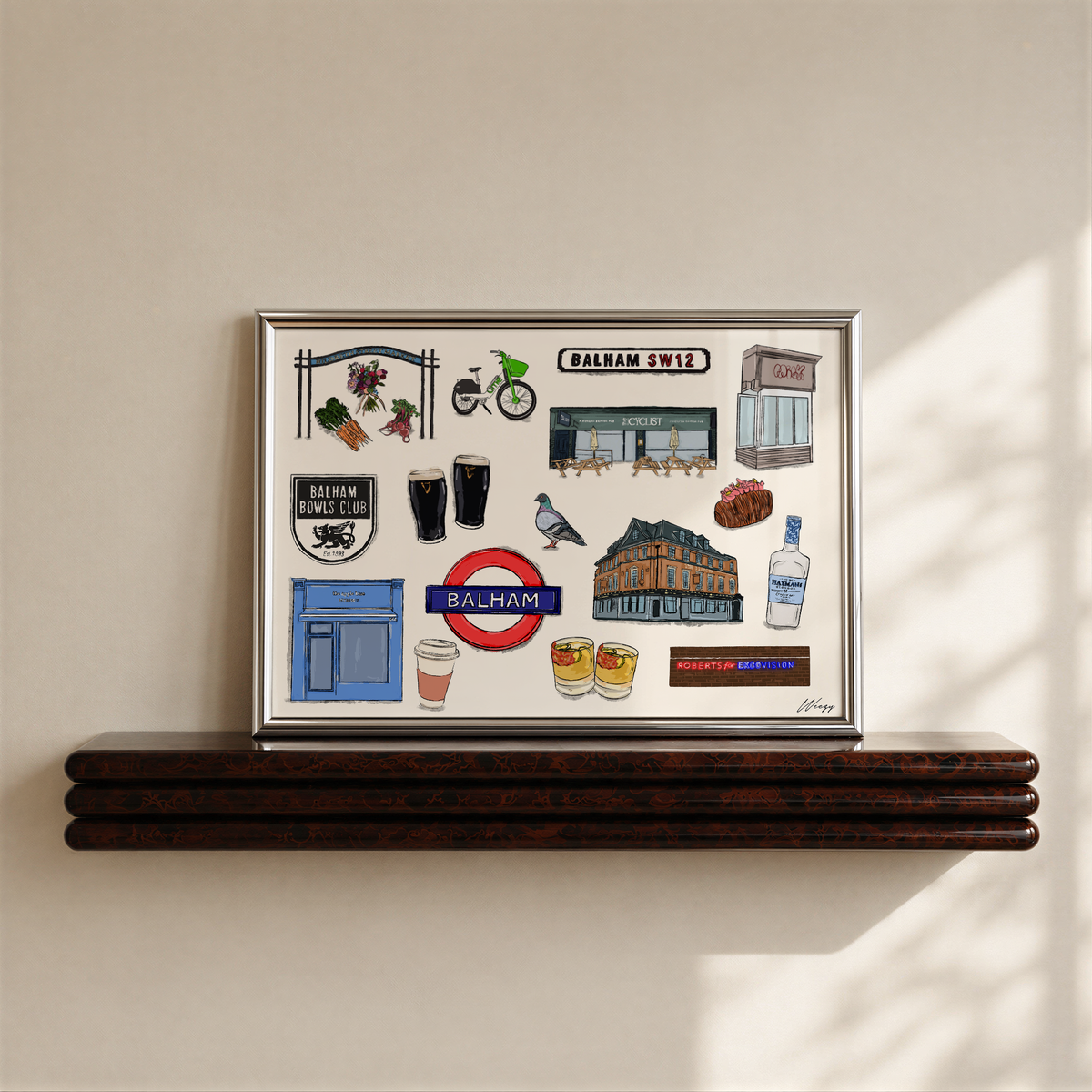 Balham Print | South London Collage Wall Art