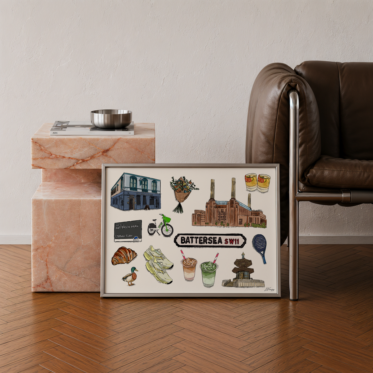 Battersea Print | South London Collage Wall Art