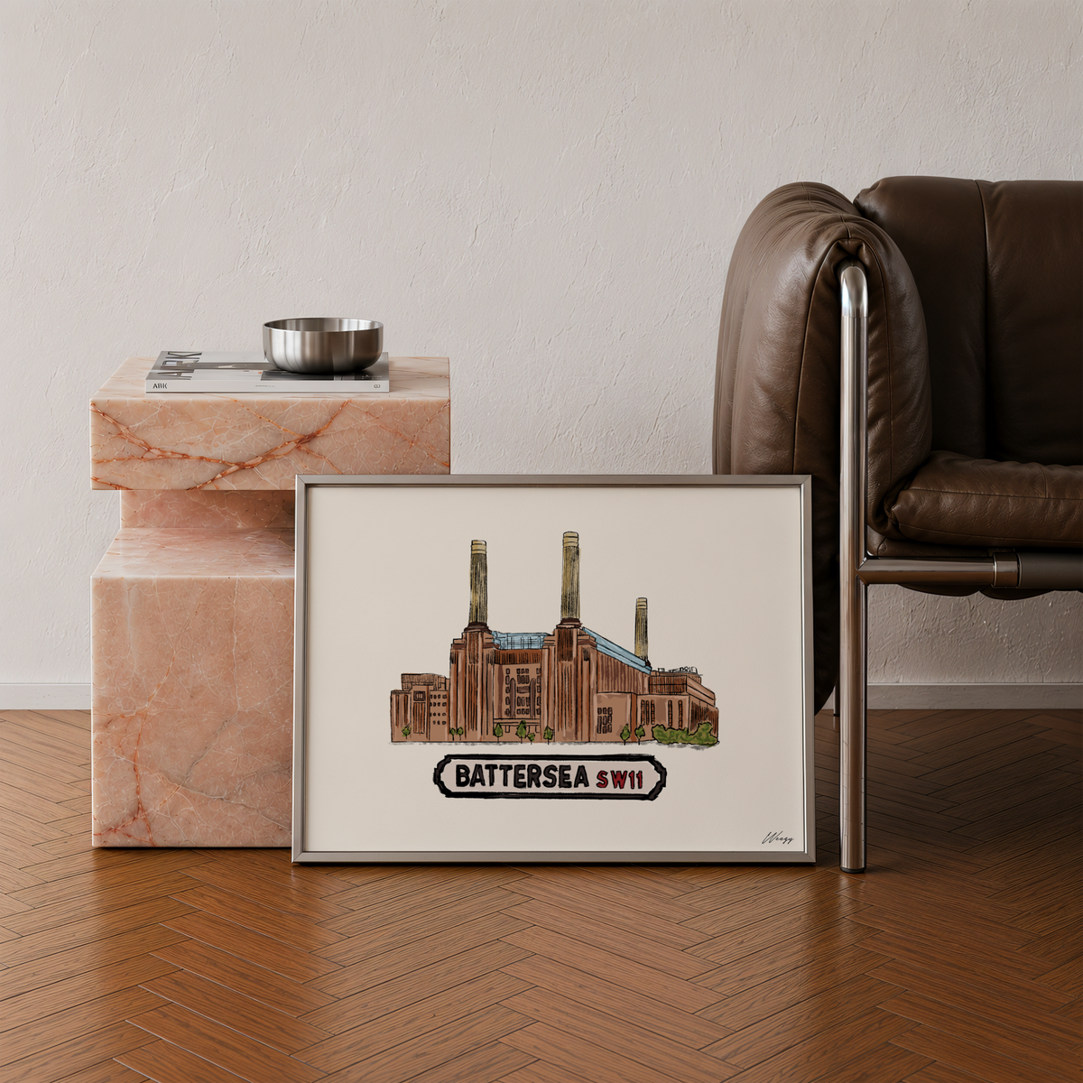 Battersea Power Station Print | South London Collage Wall Art