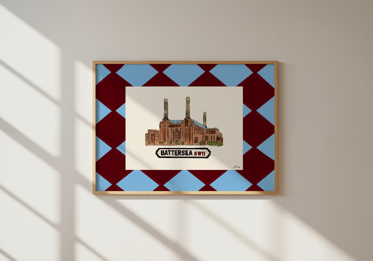 Battersea Power Station Print | South London Collage Wall Art