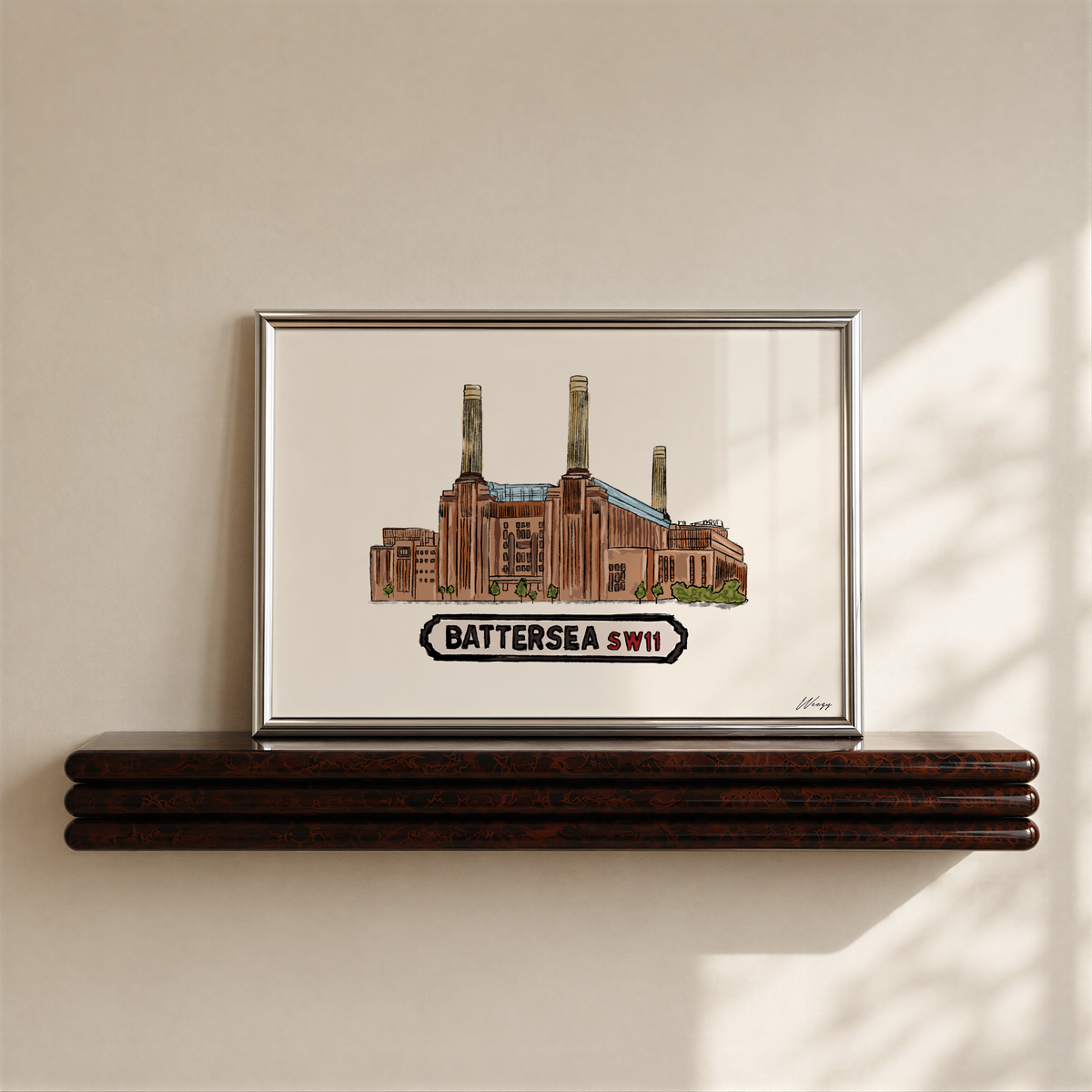 Battersea Power Station Print | South London Collage Wall Art