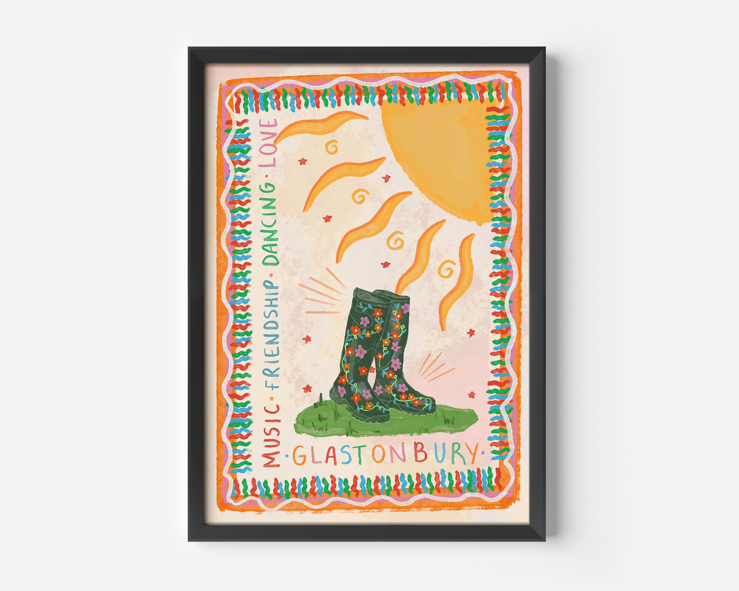 Glastonbury Music, Friendship, Love Print