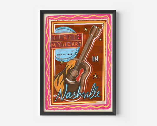 I Left My Heart In Nashville Print