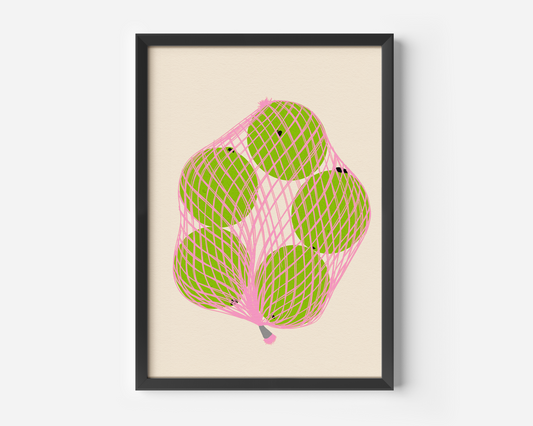 Lime In Pink Net Print