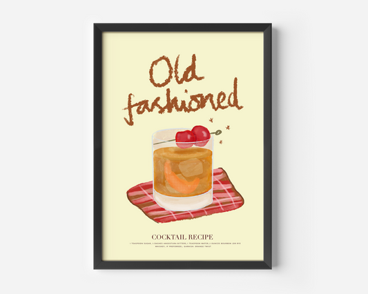 Old Fashioned Cocktail Print