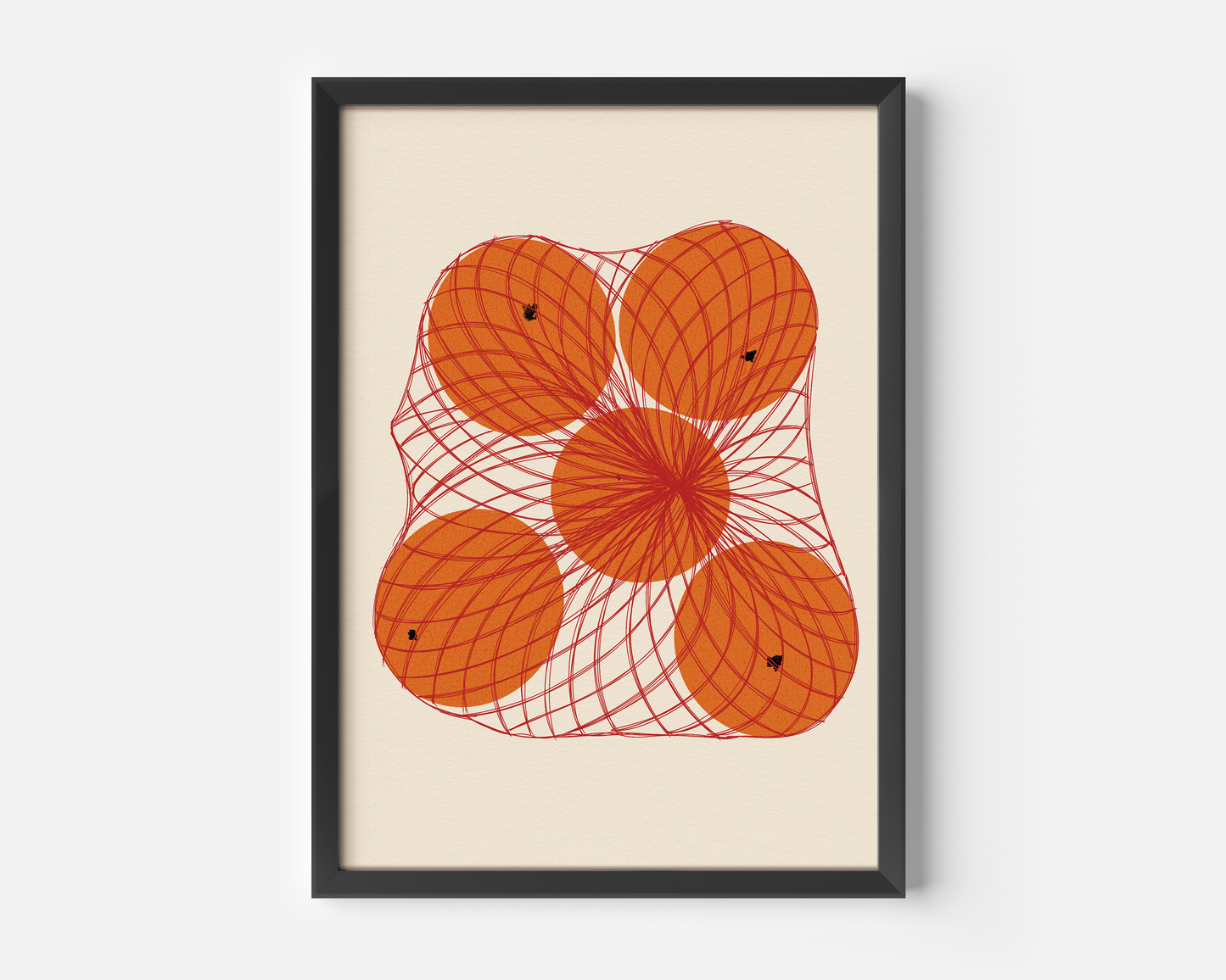 Oranges In Red Net Print