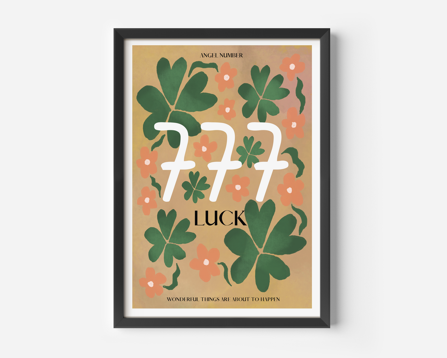 777 Angel Numbers Luck Print