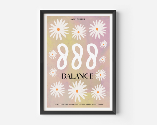 888 Angel Numbers Balance Print