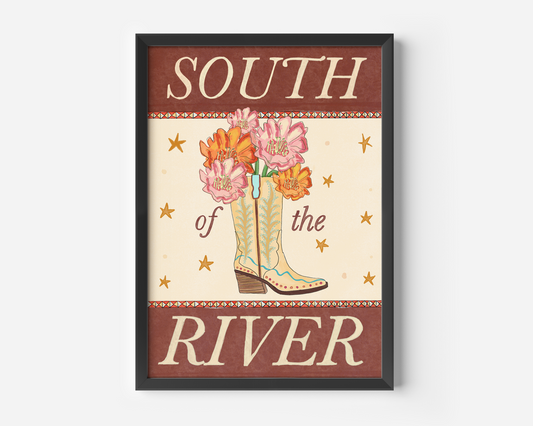 South of the River Brown Print