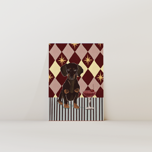 Brown Dachshand Dog Print