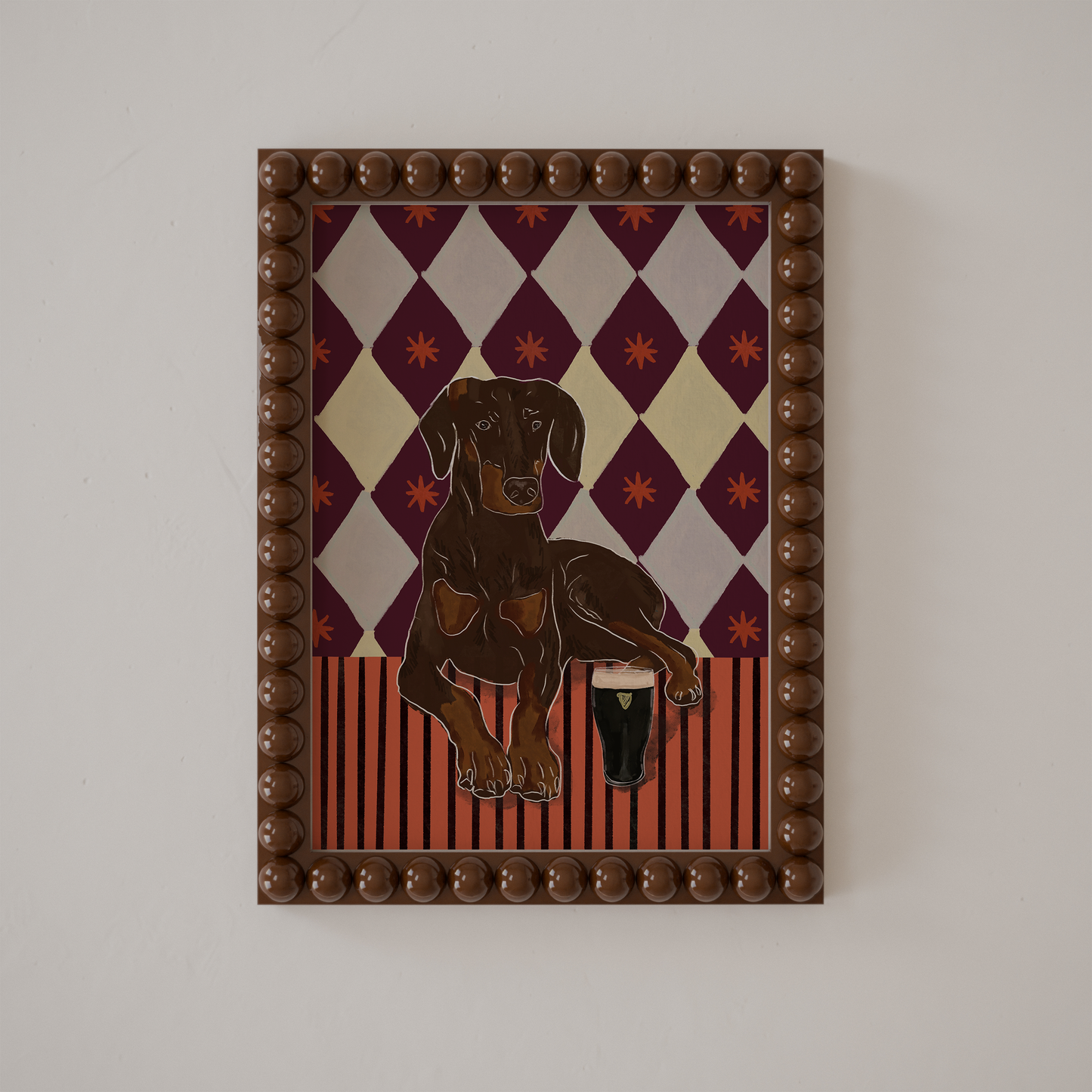 Brown Dobermann Print