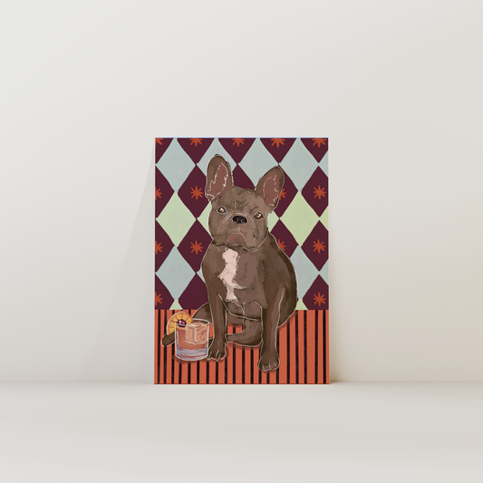 French Bulldog Brown Dog Print