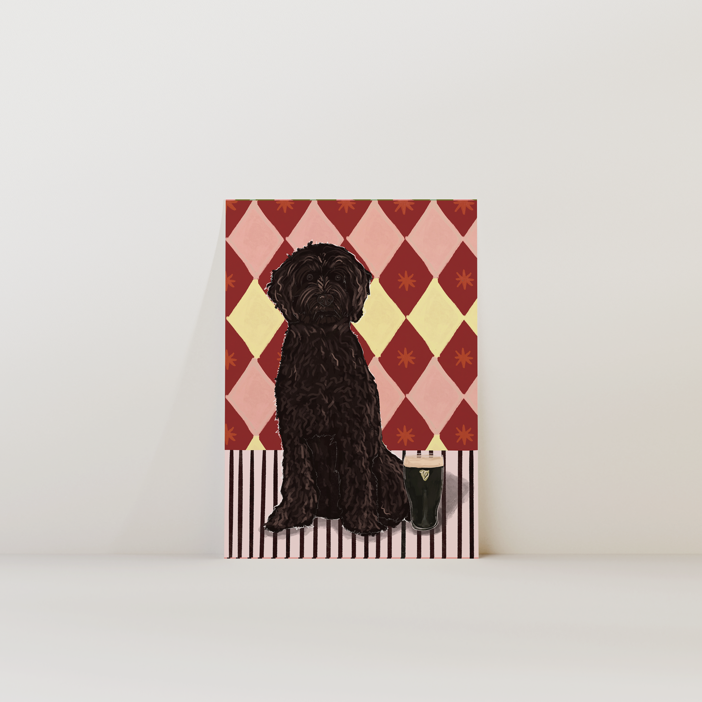 Brown Labradoodle Pint Print