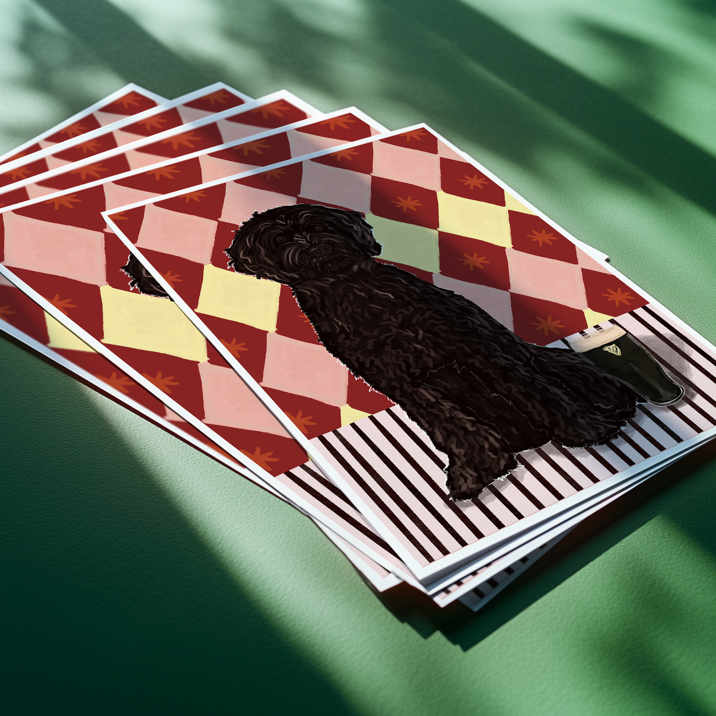Brown Labradoodle Pint Print