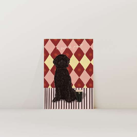Brown Labradoodle A Quick Pint? Print