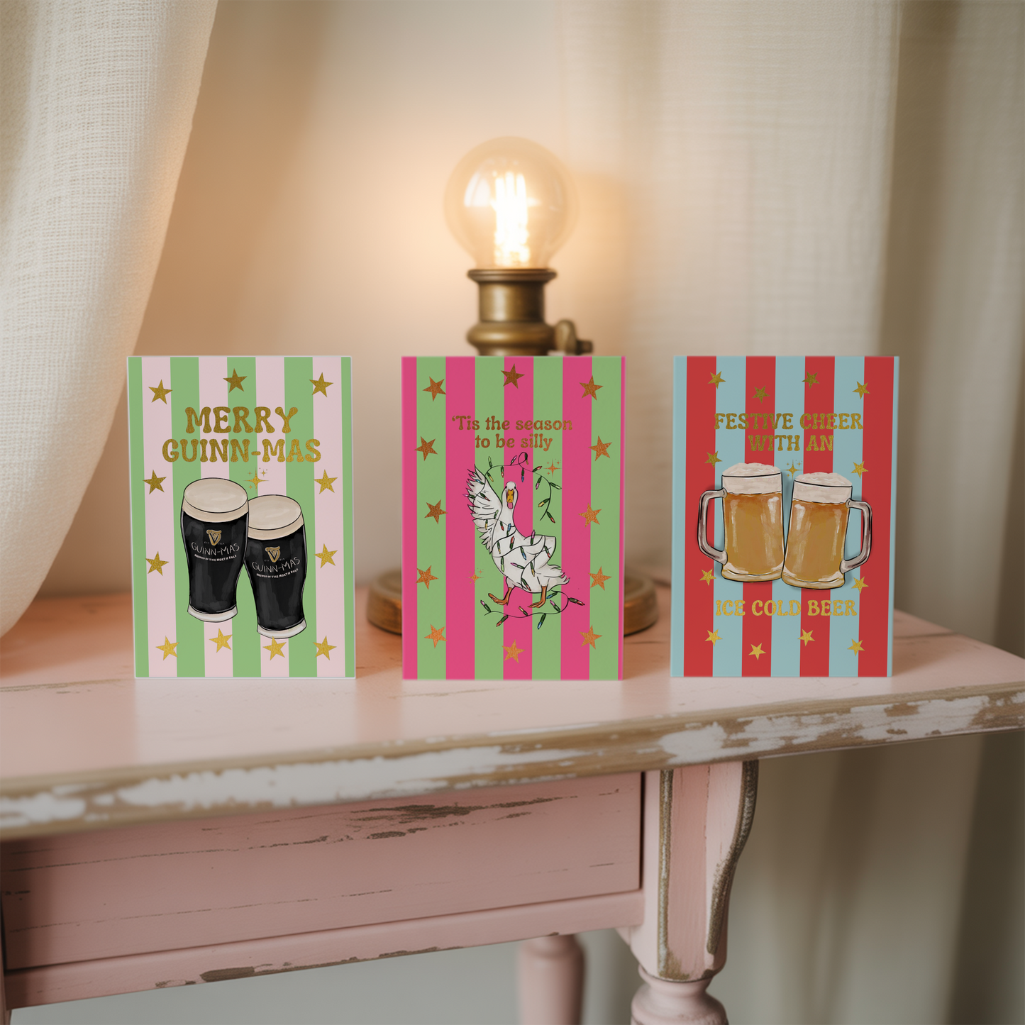 Foiled Christmas Cards - Mixed pack of 5