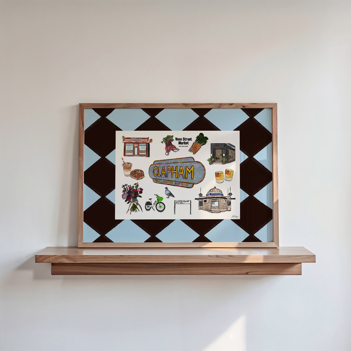 Clapham Print | South London Collage Wall Art