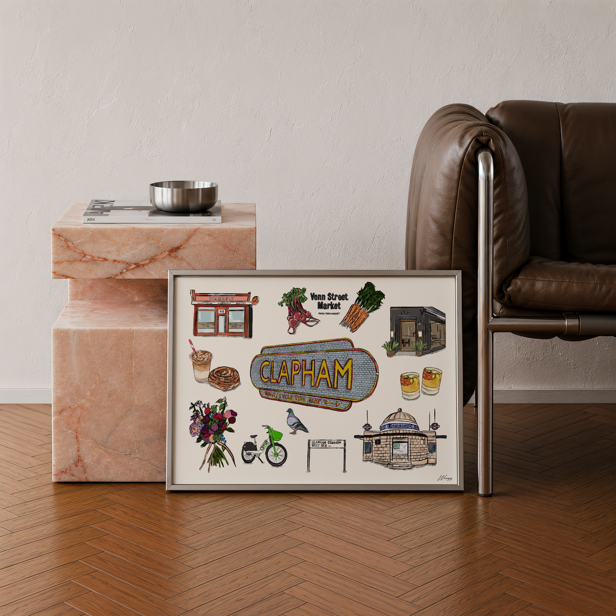 Clapham Print | South London Collage Wall Art