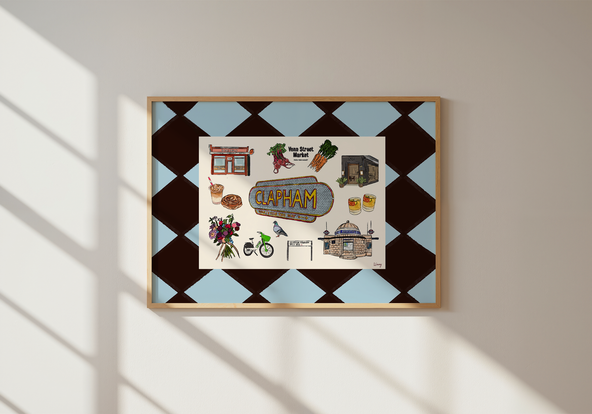 Clapham Print | South London Collage Wall Art