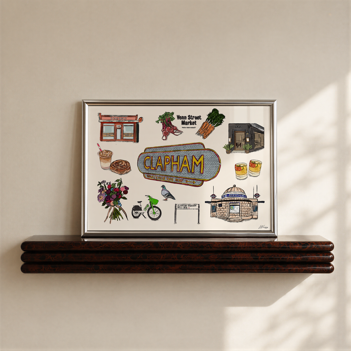 Clapham Print | South London Collage Wall Art