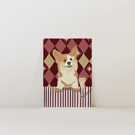 Corgi Cocktail Print