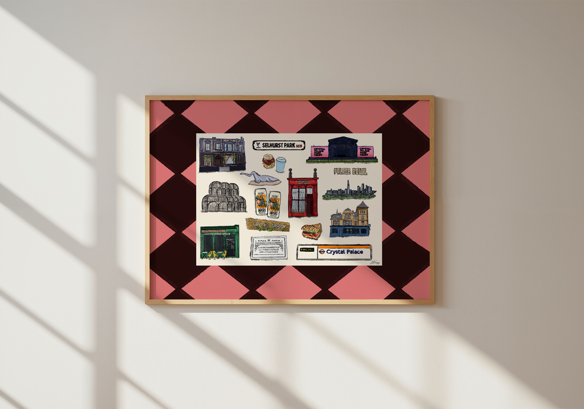Crystal Palace Print | South London Collage Wall Art