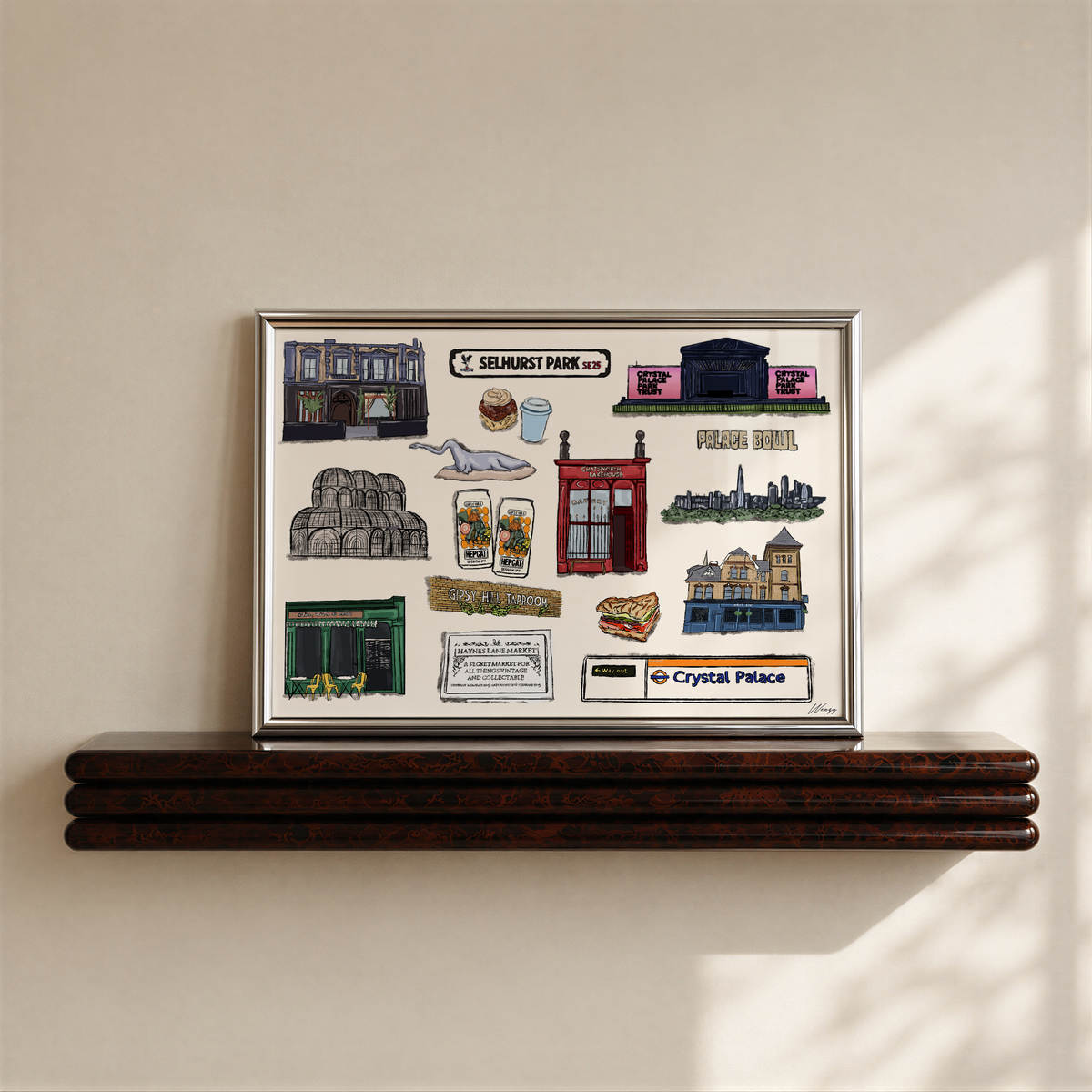 Crystal Palace Print | South London Collage Wall Art