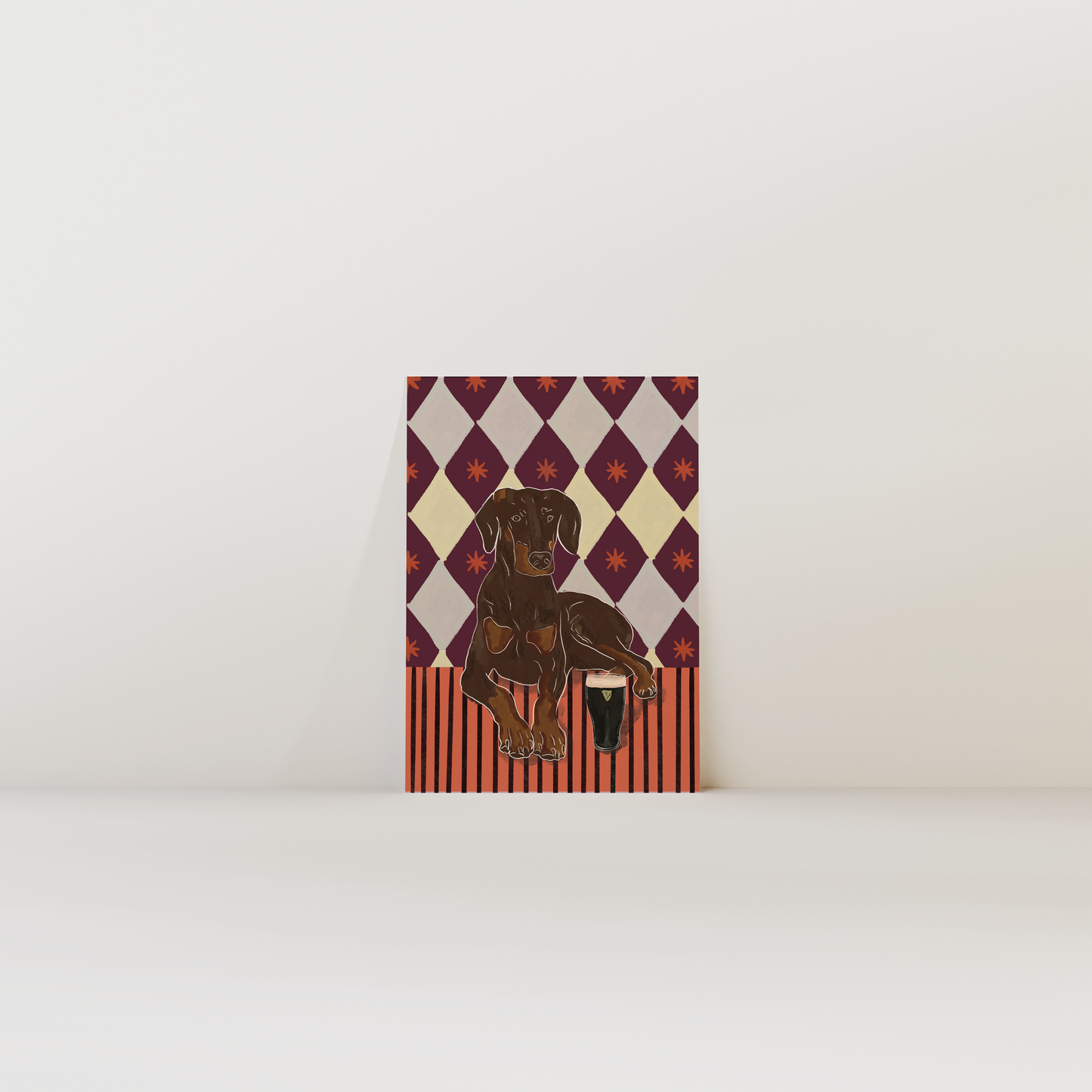 Brown Dobermann Print