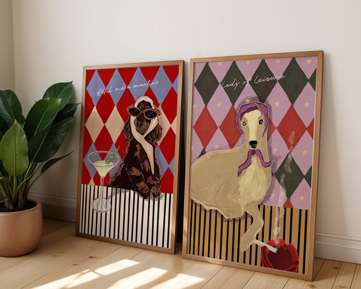 Fetch Me A Martini Brown Spaniel Dog Print