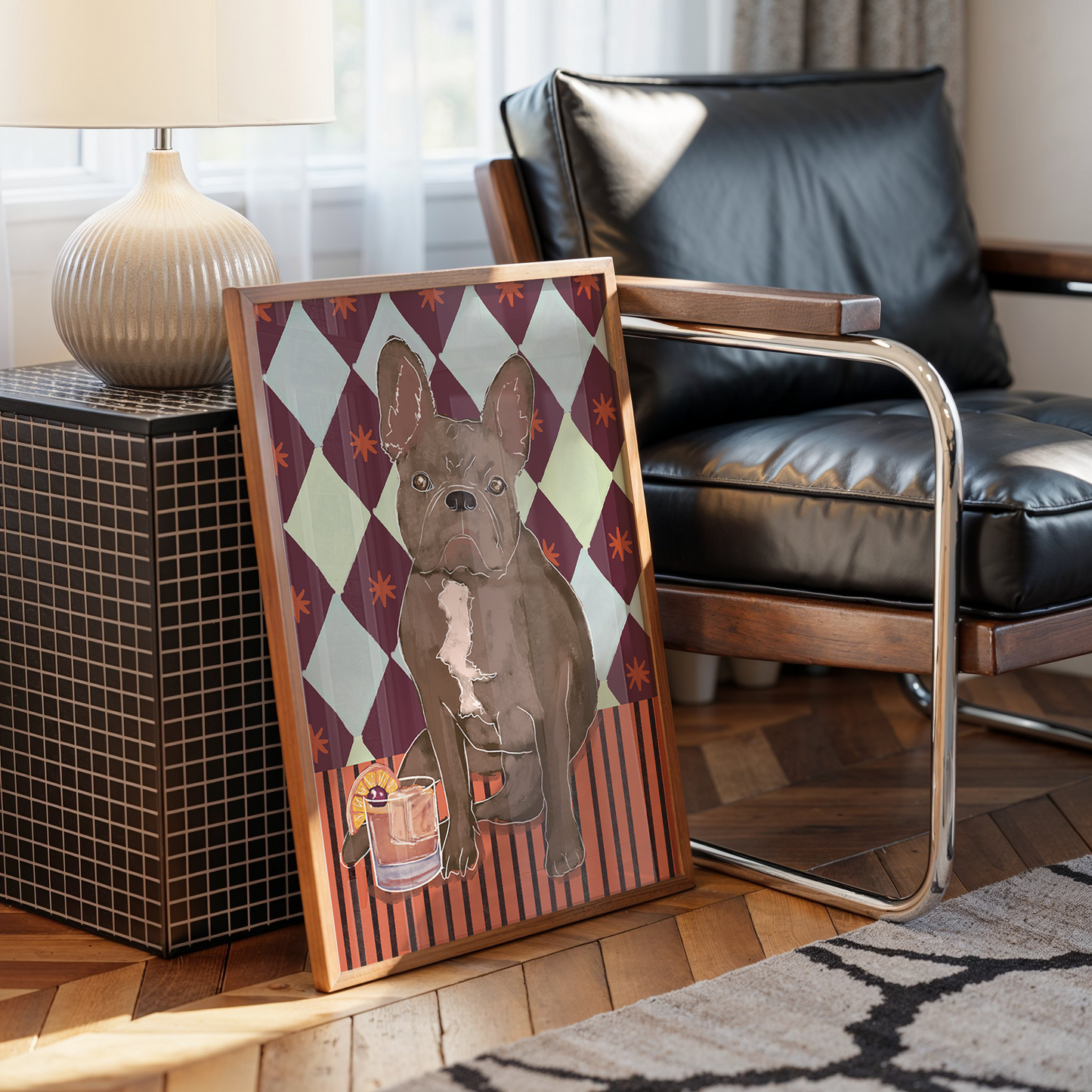 French Bulldog Brown Dog Print