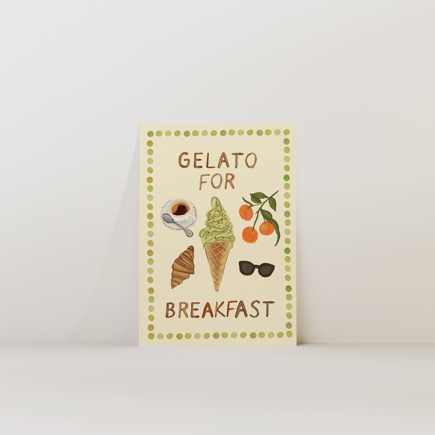 Pistachio Gelato For Breakfast Print