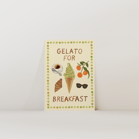Pistachio Gelato For Breakfast Print