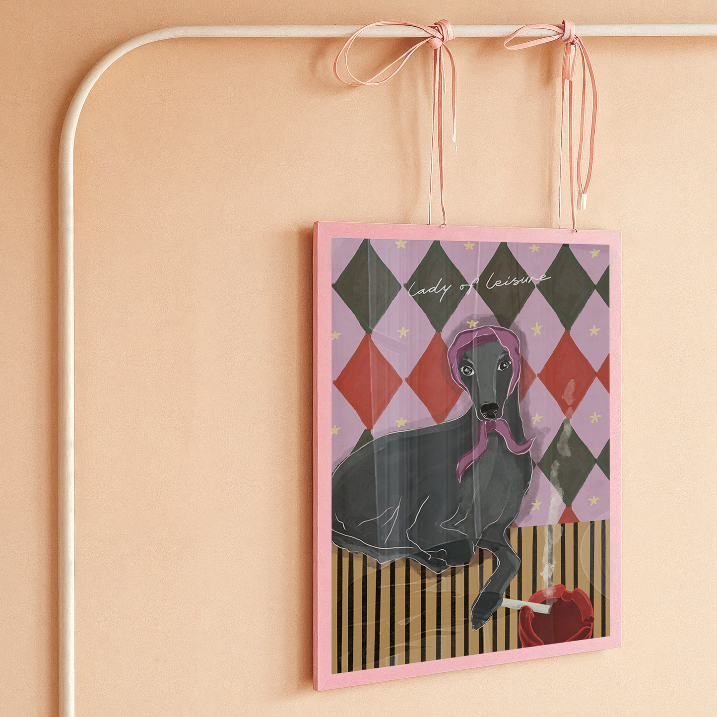 Italian Greyhound Grey Dog Print