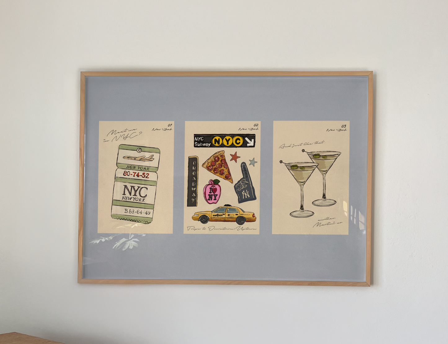 Meet me in NYC - Three Mini Landmarks Print