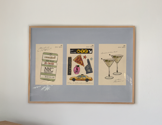 Meet me in NYC - Three Mini Landmarks Print