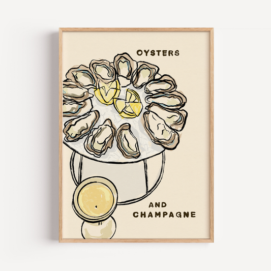 Oysters And Champagne Print